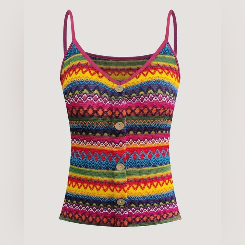 Colorful Striped Women's Top